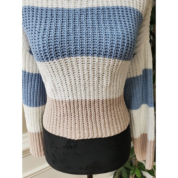 Moon & Madison Women Multicolor Long Sleeve Round Neck Pullover Knit Sweater XS - Picture 4 of 11